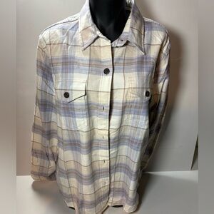 Tilley Light Blue & Cream Plaid Button-Down Shirt